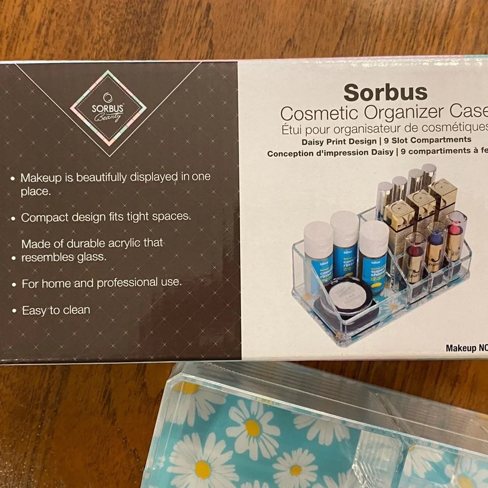 Sorbus Mini Organizer With 9 Slots, Daisy Print